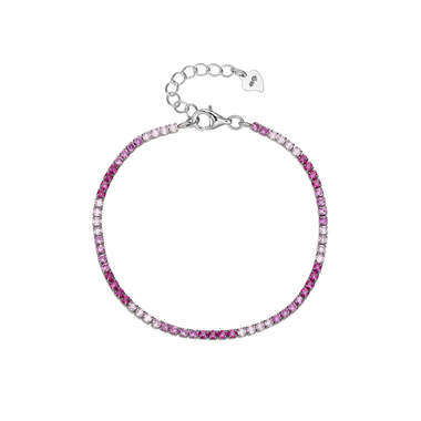 925 ezüst pink köves női karkötő