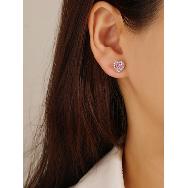 Ezüst szív fülbevaló (AG28618)