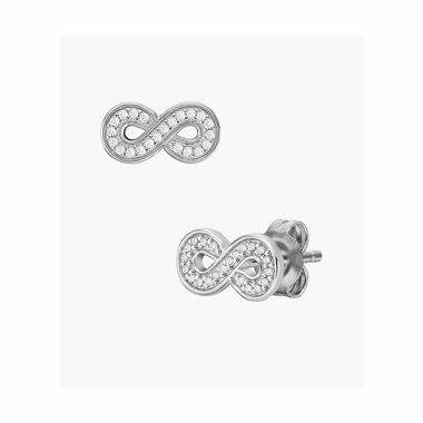 ezüst végtelen jeles fülbevaló