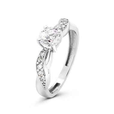 14 karátos fehérarany köves gyűrű