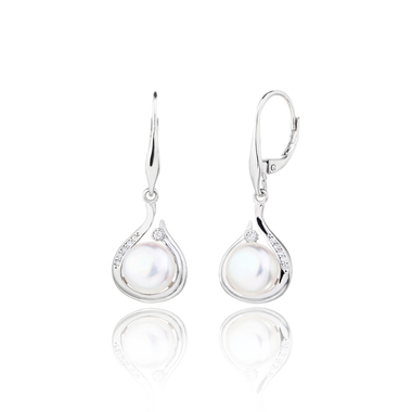 925 ezüst patentzáras gyöngy fülbevaló