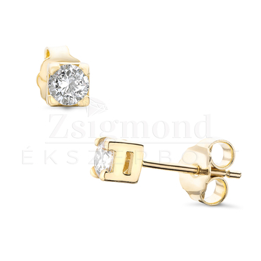 14 karátos arany egy köves női fülbevaló