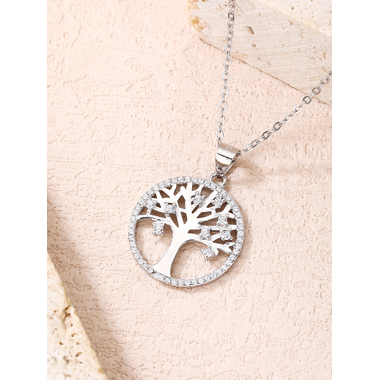 Ezüst életfa medál - átm. 19 mm (AG29725)