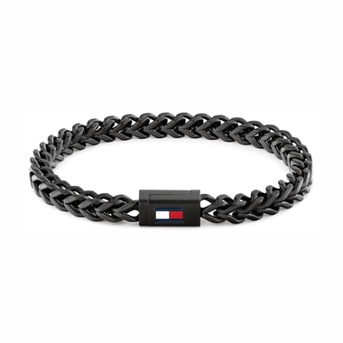 fekete acél férfi karkötő pvd bevonattal