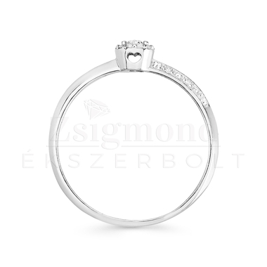 14K fehér arany köves gyűrű