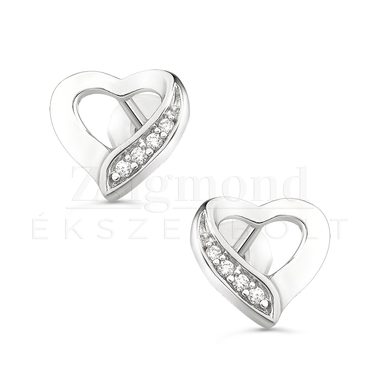 925 ezüst szives fülbevaló
