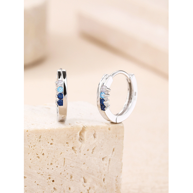 Ezüst köves karika fülbevaló - átm. 14 mm (AG30351)