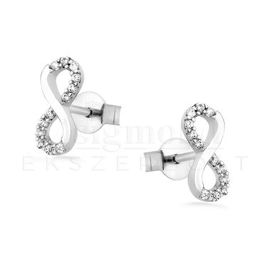 14K fehér arany végtelen jel fülbevaló