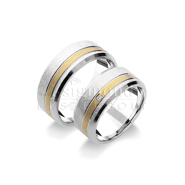 14 karátos sárga- és fehérarany karikagyűrű A1029