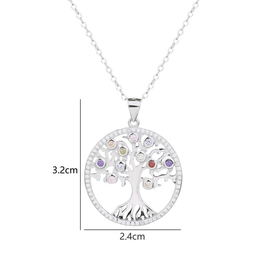 Ezüst életfa medál - átm. 24 mm (AG28628)