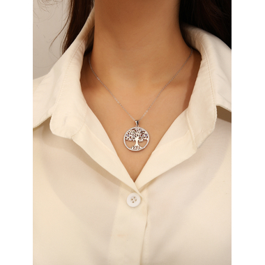 Ezüst életfa medál - átm. 24 mm (AG28628)