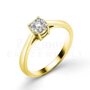 14K sárga arany gyémánt gyűrű