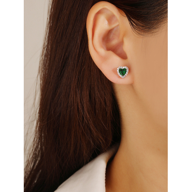 Ezüst szív fülbevaló (AG29569)