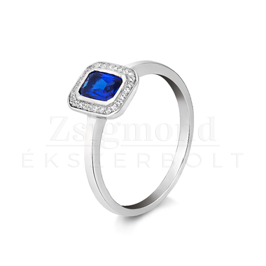 Ezüst kék köves gyűrű (AG17798)