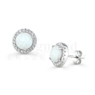 ezüst opál köves fülbevaló