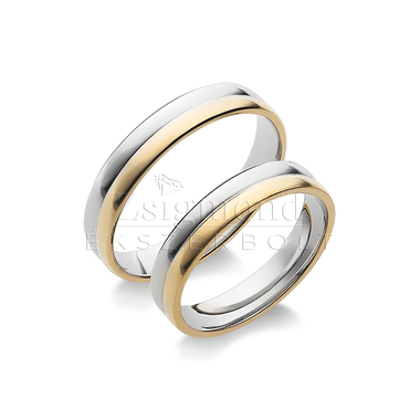 14 karátos sárga-és fehérarany karikagyűrű A71