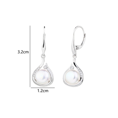 Ezüst fülbevaló tenyésztett gyönggyel (AG29714)