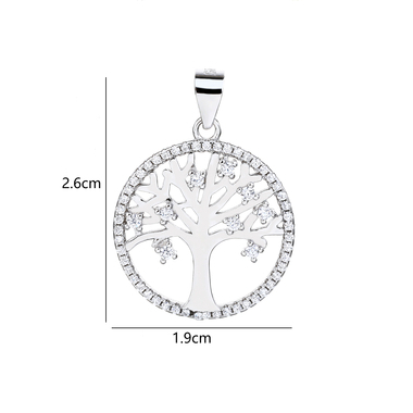 Ezüst életfa medál - átm. 19 mm (AG29725)