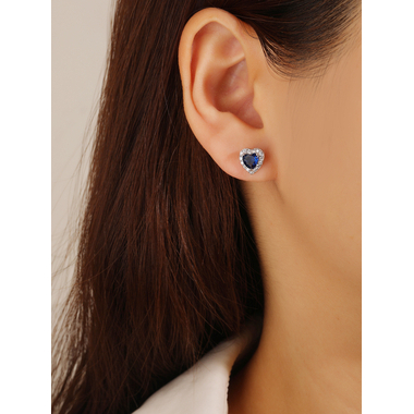 Ezüst szív fülbevaló (AG28616)