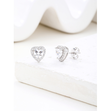 Ezüst szív fülbevaló (AG29396)