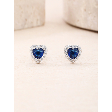 Ezüst szív fülbevaló (AG28616)
