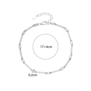 Ezüst köves női karkötő - 18-21 cm / 2,5 mm (AG29729)