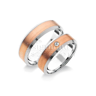 14 karátos sárga- és rozéarany karikagyűrű A528