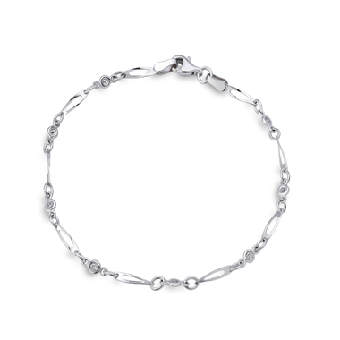 14 karátos fehérarany köves karkötő