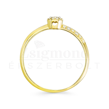 14K sárga arany szoliter gyűrű