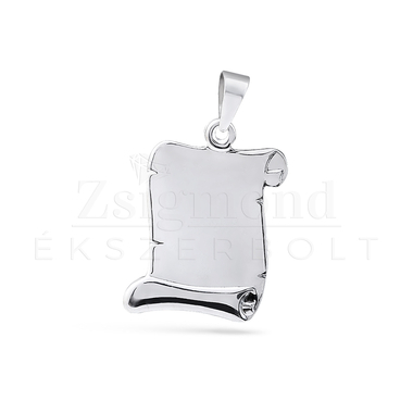 Ezüst gravírozható pergamen medál - 25 x 15 mm (AG30456)