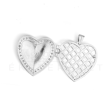 Ezüst gravírozható nyitható szív medál (AG23551)
